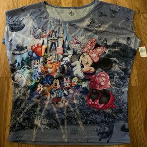 Disney Parks all over blouse NWT S